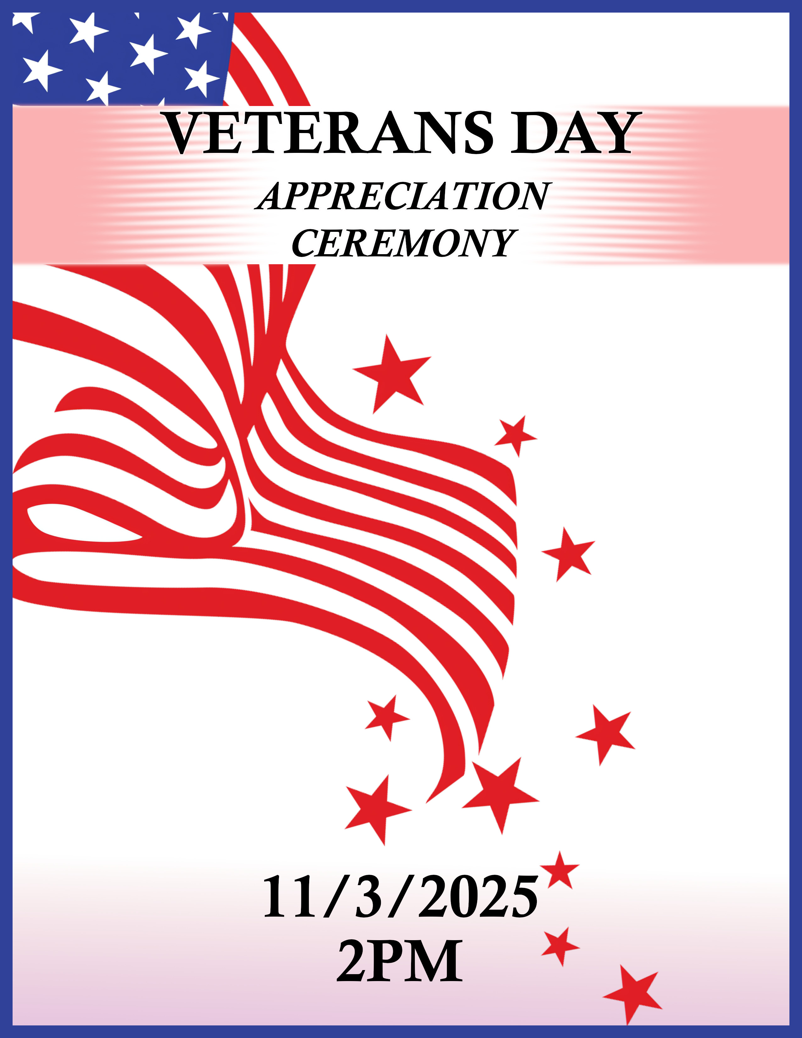 Veterans Day Appreciation Ceremony Poster